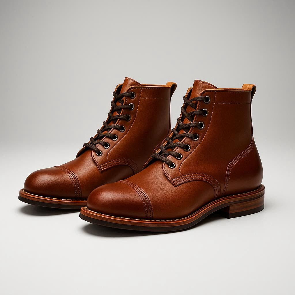 Brogued perforation and welt construction detail