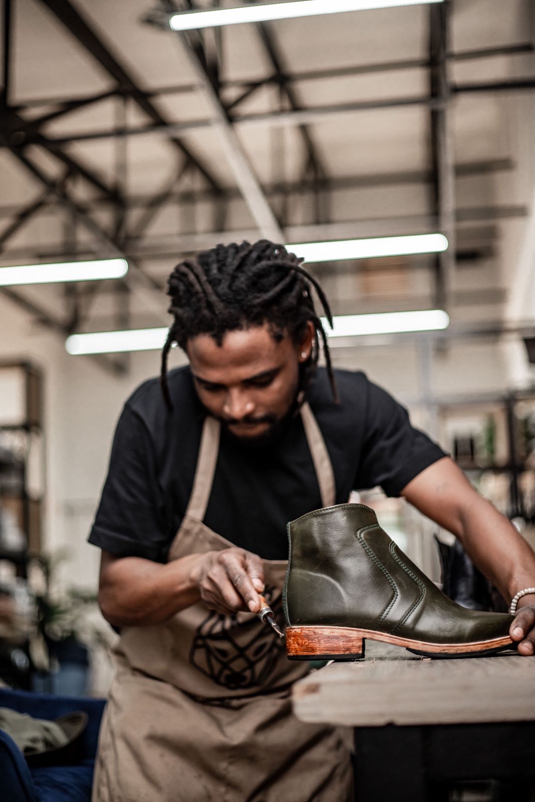 At the bench — in-atelier commission